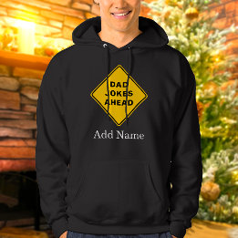 Dad Jokes Ahead Custom Name Text Personalised Hoodie