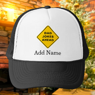 Dad Jokes Ahead Custom Name Text Personalised Trucker Hat