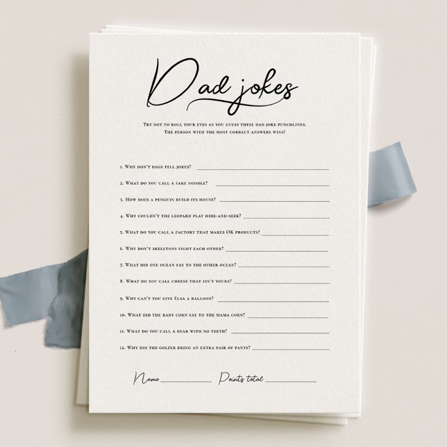 Dad Jokes Baby Shower Game Trivia Cards (Creator Uploaded)