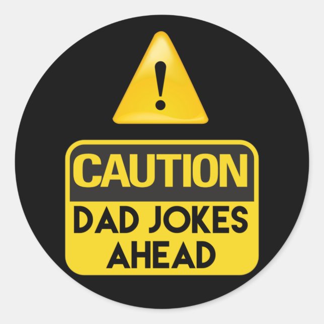 Dad Jokes Classic Round Sticker (Front)