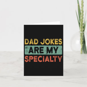Dad Jokes Fathers Day Retro Funny Papa Grandpa Men Card