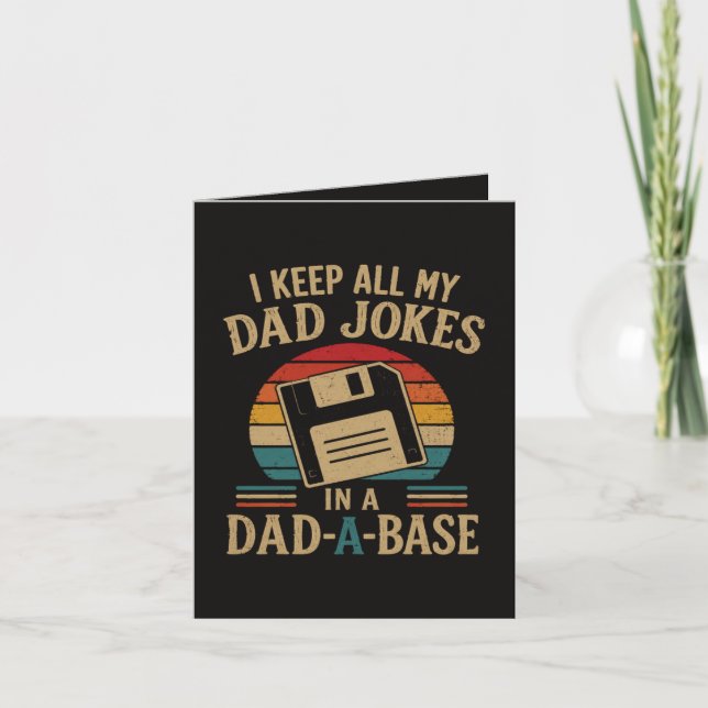 dad Jokes in a dad-a-Base Holiday Card (Front)