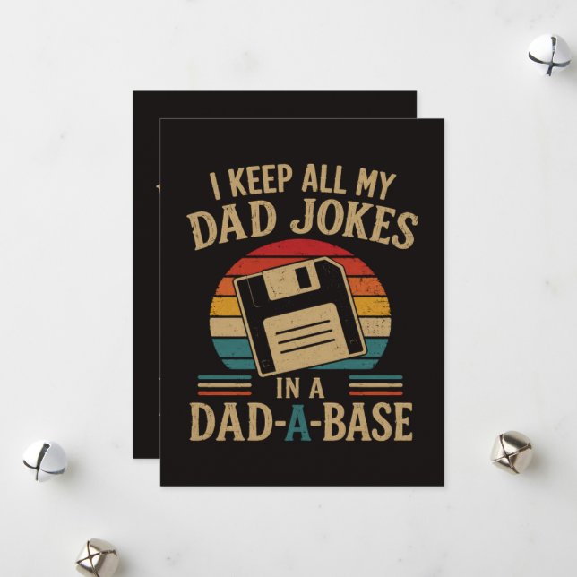 dad Jokes in a dad-a-Base Holiday Card (Front/Back In Situ)