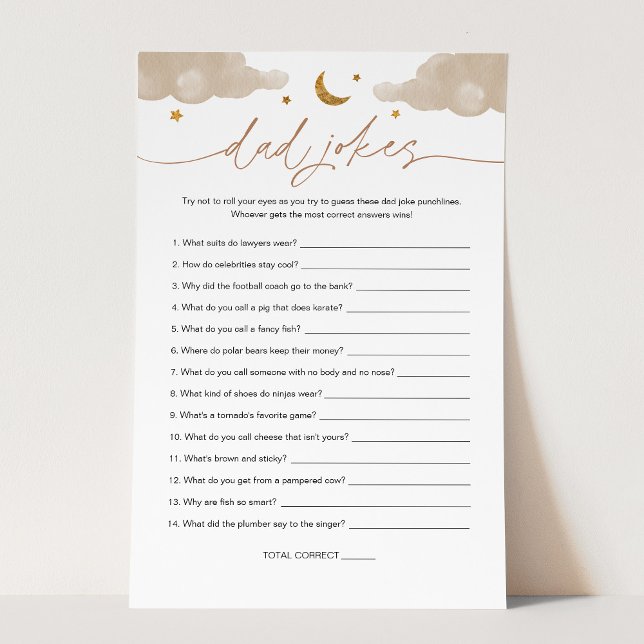 Dad Jokes Twinkle Little Star Baby Shower Game (Creator Uploaded)