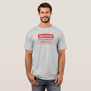 Dad Jokes Warning Label Distressed T-Shirt