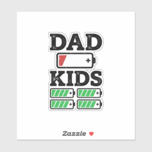 Dad Kids Battery Funny Vintage Vector Shirt Design