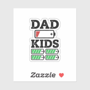 Dad Kids Battery Funny Vintage Vector Shirt Design