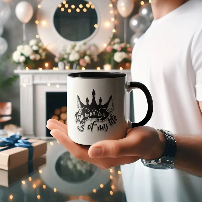 Dad King of my life Modern Father's Day Mug (Creator Uploaded)