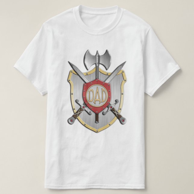 Dad Knights Battle Crest T-Shirt (Design Front)