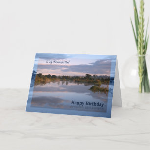Dad, Lake at dawn Birthday card