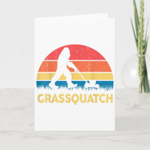 Dad Lawn Mowing Grquatch Bigfoot Mower Gift Funny  Card