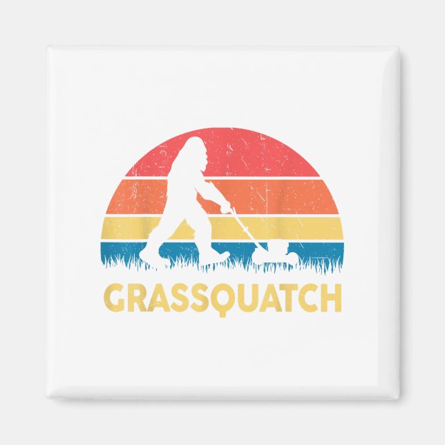 Dad Lawn Mowing Grquatch Bigfoot Mower Gift Funny  Magnet (Front)