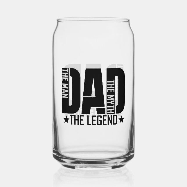 Dad Legend Man Can Glass (Front)