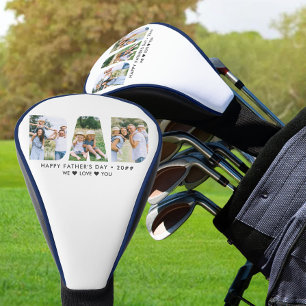 DAD Letter Cutout Photo Collage Custom Text Golf H Golf Head Cover
