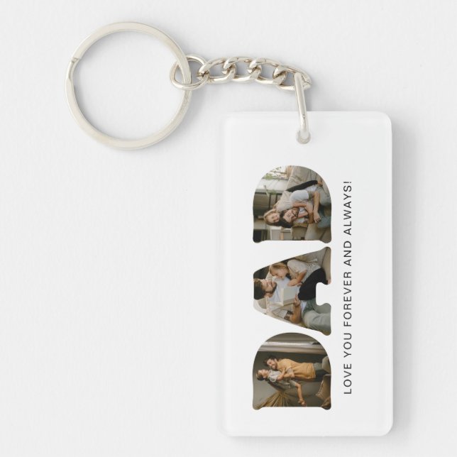DAD Letter Photo Collage Key Ring (Front)