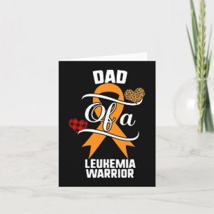 Dad Leukaemia Awareness Leopard Buffalo Plaid Fami Card