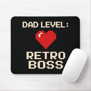 Dad Level: Retro Gaming Boss Design Mouse Pad