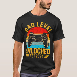 Dad Level Unlocked 2024 Levelled Up To Dad Soon To T-Shirt