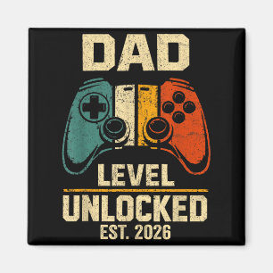 Dad Level Unlocked Est 2026 First Time New Dad Magnet