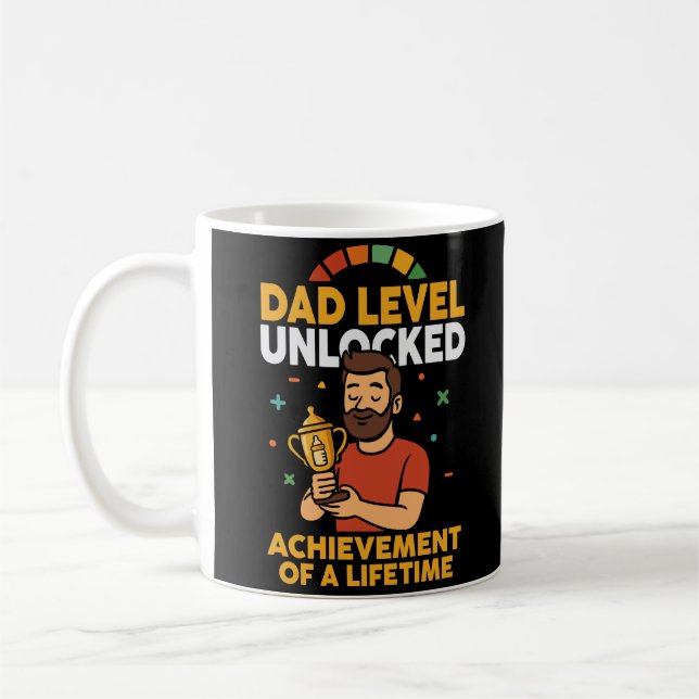 Dad Level Unlocked – Funny Father’s Day Gift Coffee Mug (Left)