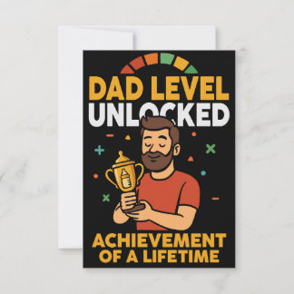 Dad Level Unlocked – Funny Father’s Day Gift Thank You Card