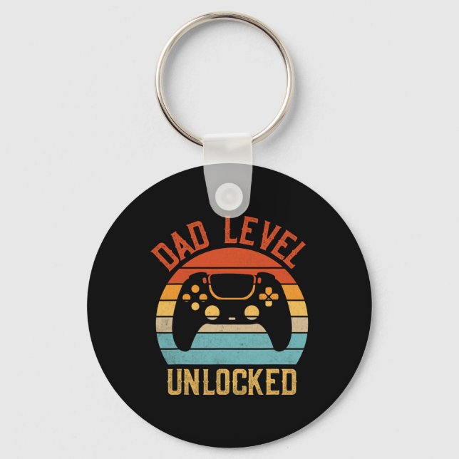 Dad Level Unlocked - Game Lover Gamer Soon To Be F Key Ring (Front)