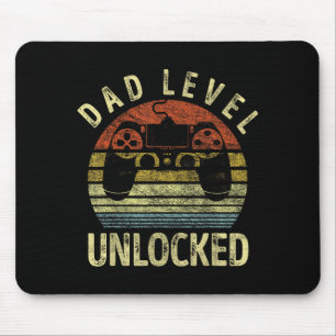 Dad Level Unlocked, Gaming Dad Video Gamer Dad, Fu Mouse Pad