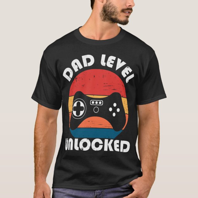 Dad Level Unlocked Joystick Vintage T-Shirt (Front)