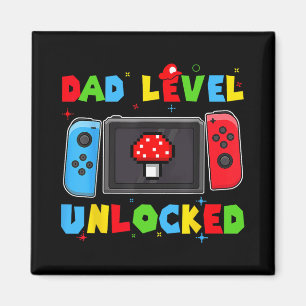 Dad Level Unlocked New Dad To Be Gamer Father's Da Magnet