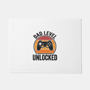 Dad Level Unlocked Vintage Gamer Shirt Design_1 Doormat