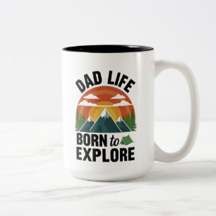 Dad Life Born To Explore Two-Tone Coffee Mug