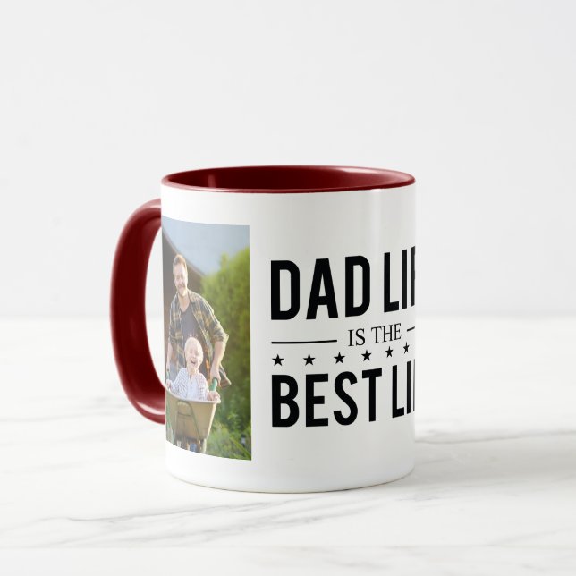 Dad Life Modern Personalised Photo Father's Day Mug (Front Left)