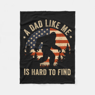 Dad Like Me Is Hard To Find Bigfoot Usa Flag Funny Fleece Blanket