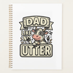 Dad Like No Udder Funny Cow Vintage Vector Design_ Planner