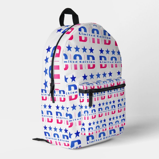Dad Limited Edition Printed Backpack (Back Corner Left)