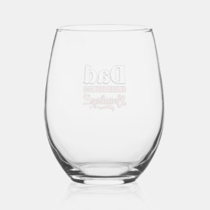 Dad Loading 2025 Baby Announcement Vintage Shirt D Stemless Wine Glass