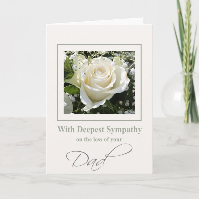 Dad loss Sympathy rose card (Front)