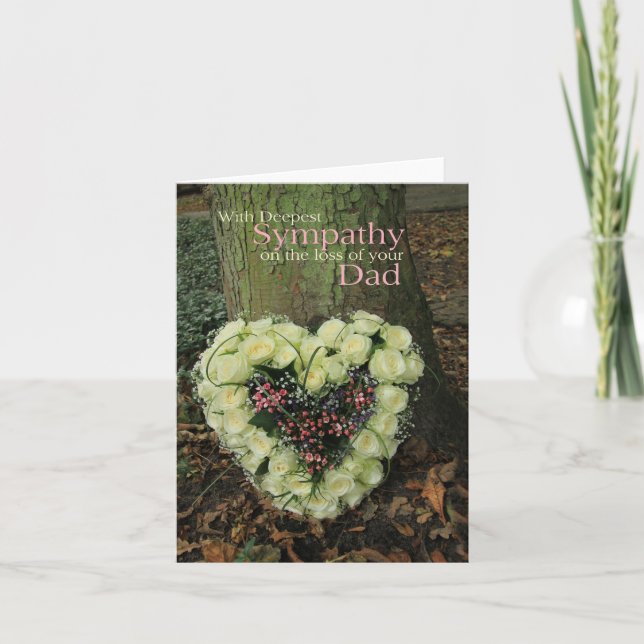 Dad loss Sympathy rose card (Front)