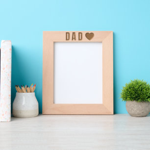Dad Love Heart Etched  Frames