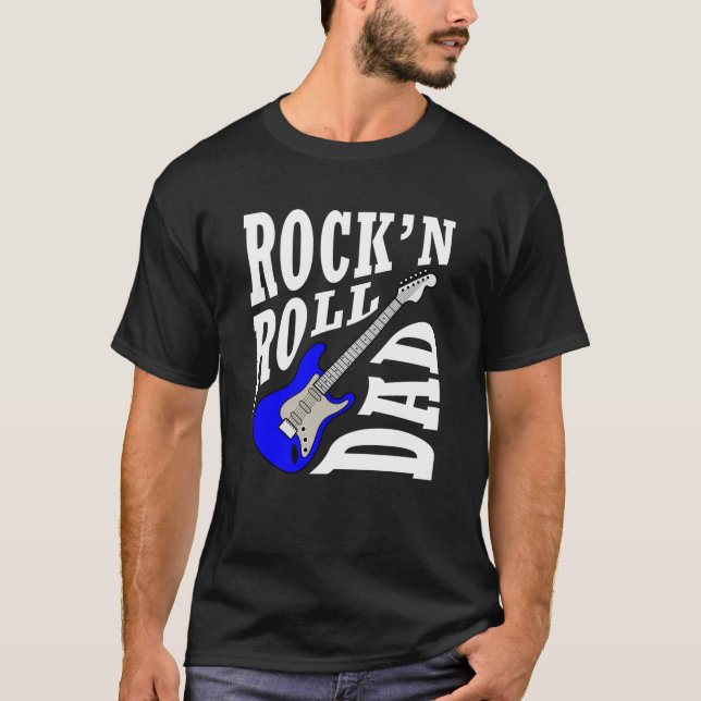 Dad Love Rock n Roll Fathers Day T-Shirt (Front)