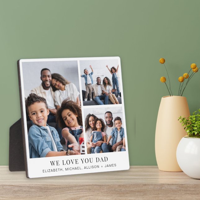 Dad Love You 3 Photo Collage Plaque (Creator Uploaded)