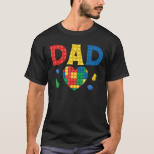 Dad Lover Master Builder Building Bricks Blocks Fa T-Shirt