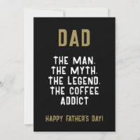 Dad Man Myth Legend Coffee Addict Funny