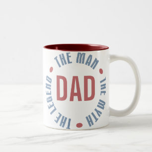 Dad Man Myth Legend Customisable Two-Tone Coffee Mug