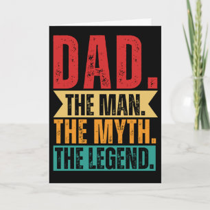 Dad man myth legend funny retro distressed card