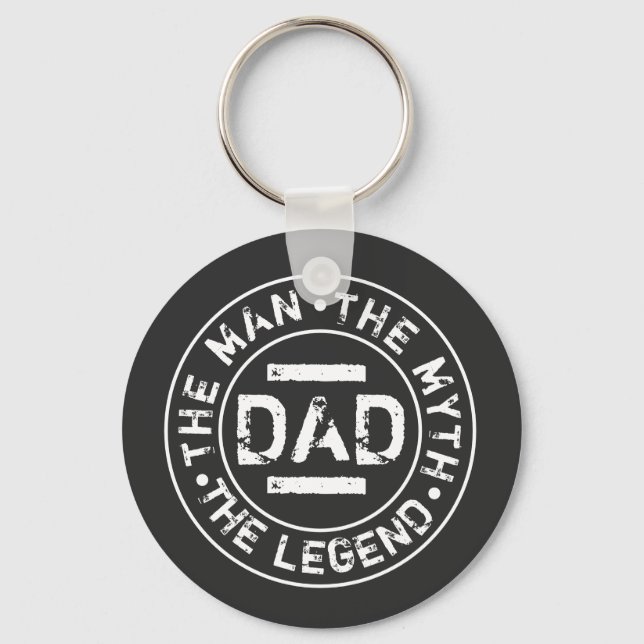 Dad Man Myth Legend Grunge Stamp Father's Day T-Sh Key Ring (Front)