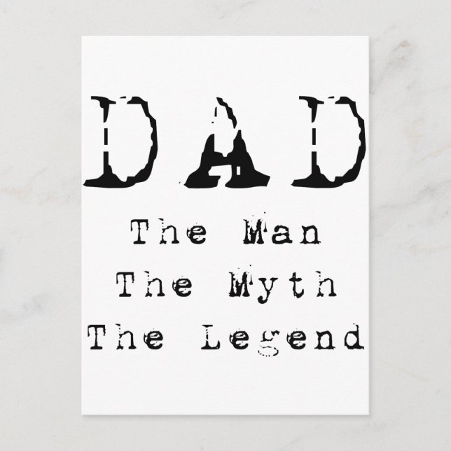 Dad Man Myth Legend Postcard (Front)