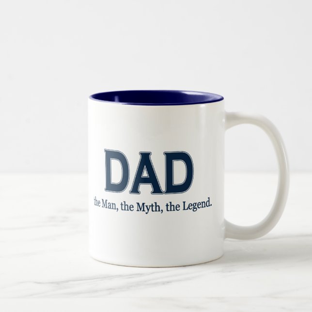 Dad Man Myth Legend Two-Tone Coffee Mug (Right)