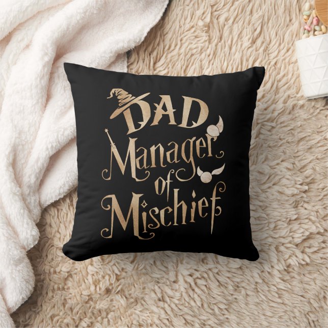 Dad Manager Of Mischief Magical Wizard Fathers Day Cushion (Blanket)
