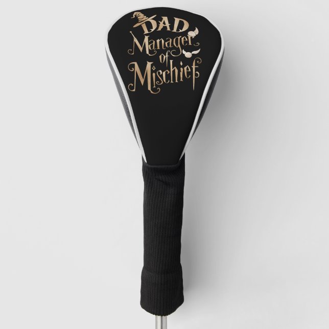 Dad Manager Of Mischief Magical Wizard Fathers Day Golf Head Cover (Front)